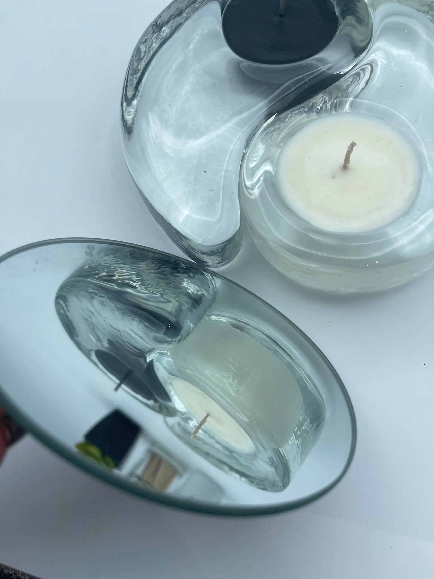 Yin Yang Pisces Candle- Vintage Glass