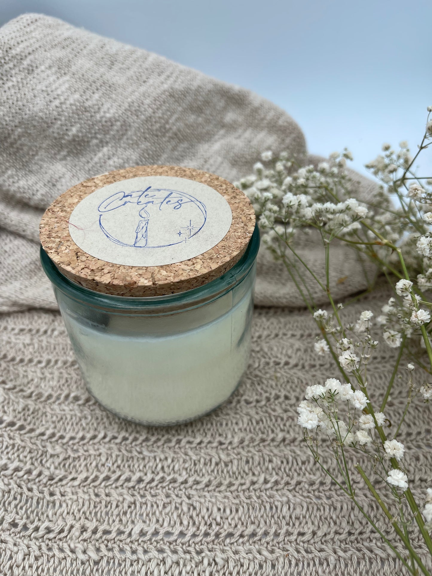 Holiday Mint with Pressed Leaf- essential oil soy candle